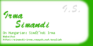 irma simandi business card